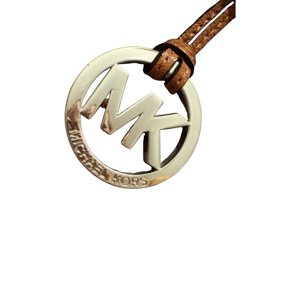 Michael Kors Saddle Flap Pebbled Leather Crossbody Bag Tan Acorn Silver Hardware - Picture 7 of 8